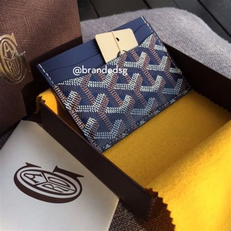 goyard card holder dark blue|goyard st sulpice card holder.